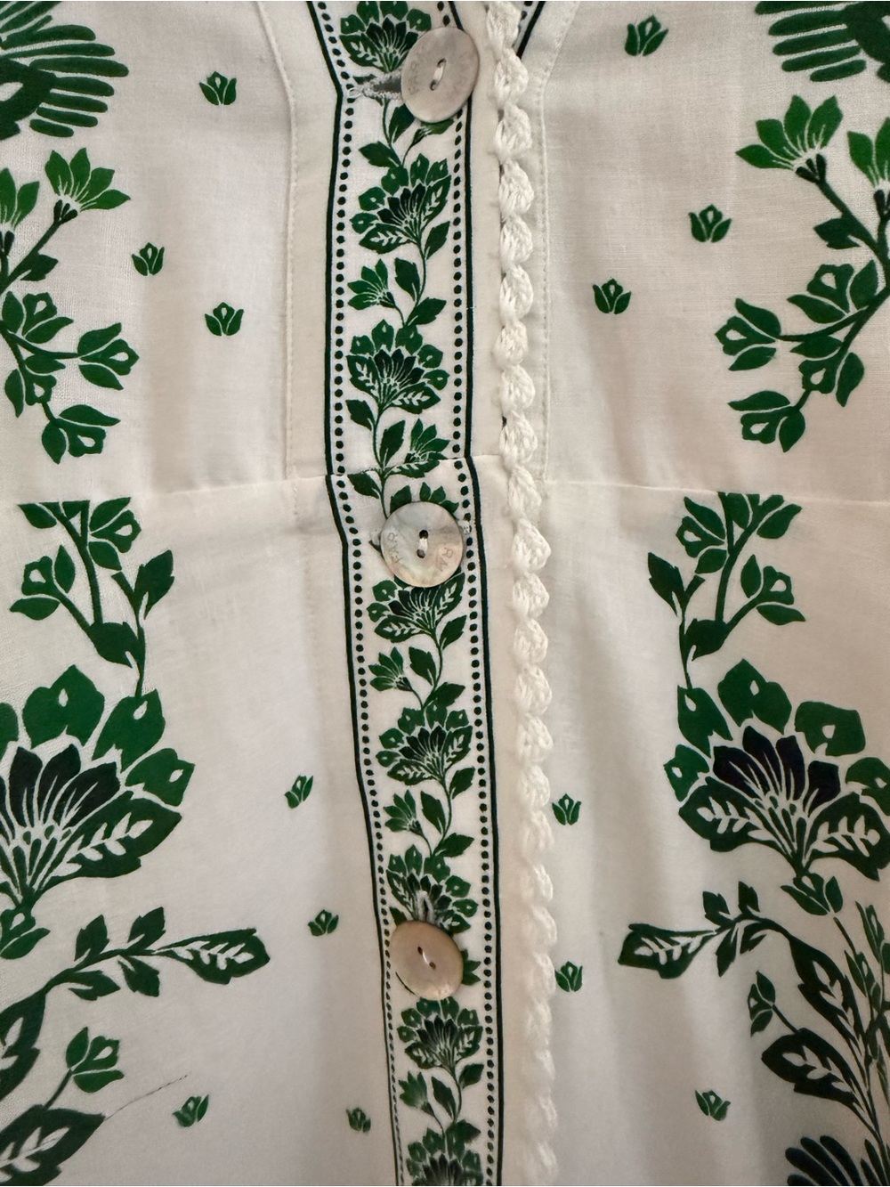 Farm Rio White Maxi Dress with Green Floral Print - Picture 5 of 9